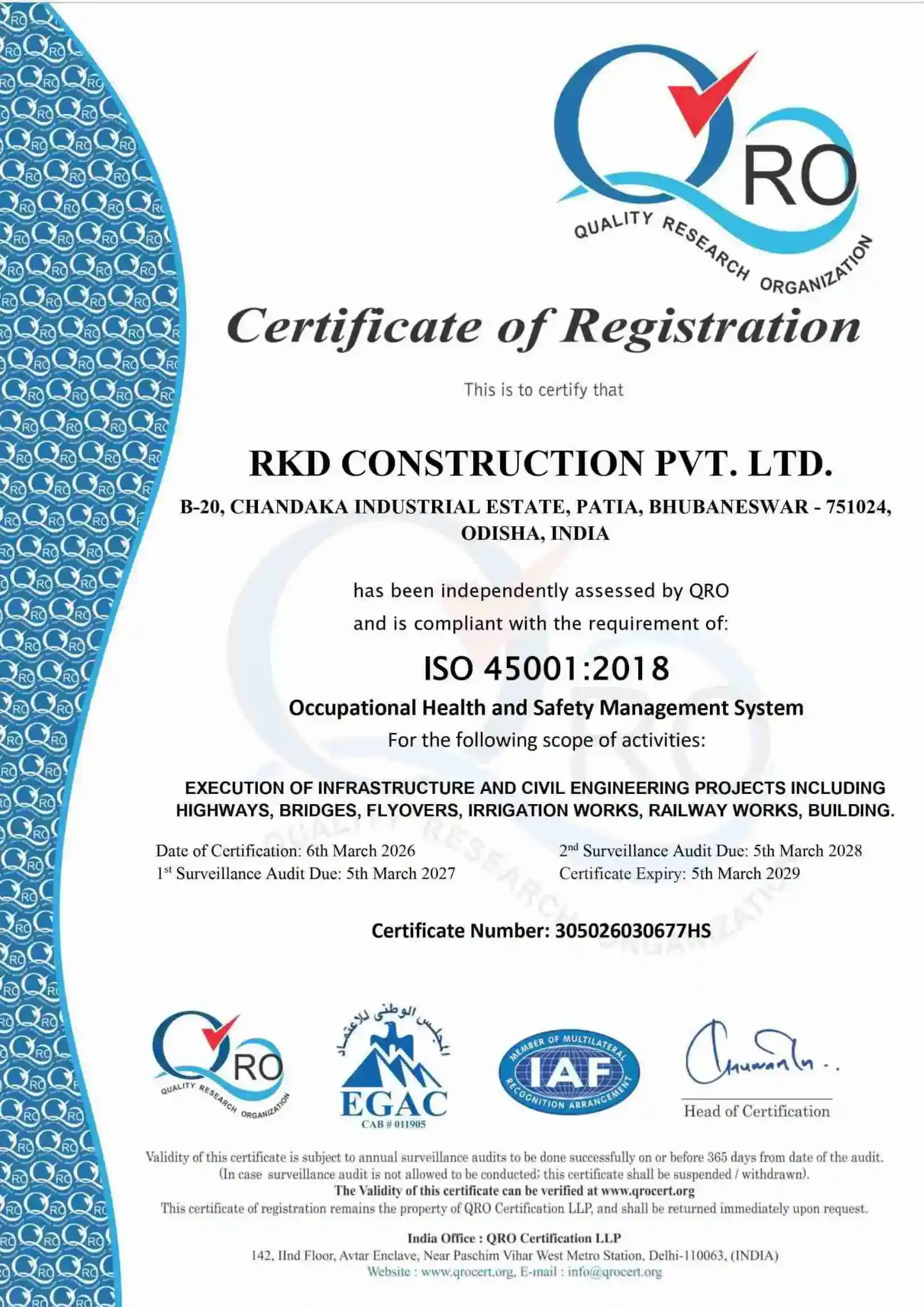 RKD Registration Certificate